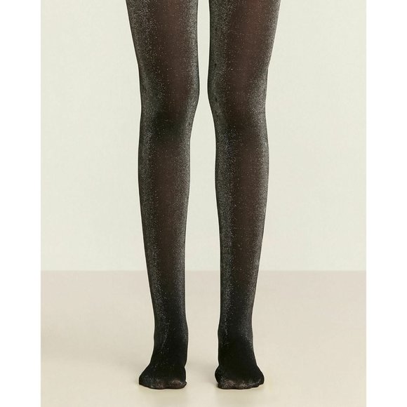 BCBGENERATION Black Shimmer Sparkle Tights - Picture 4 of 5